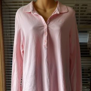 Old Navy: Blush Pink Long Sleeve Polo, Size XL